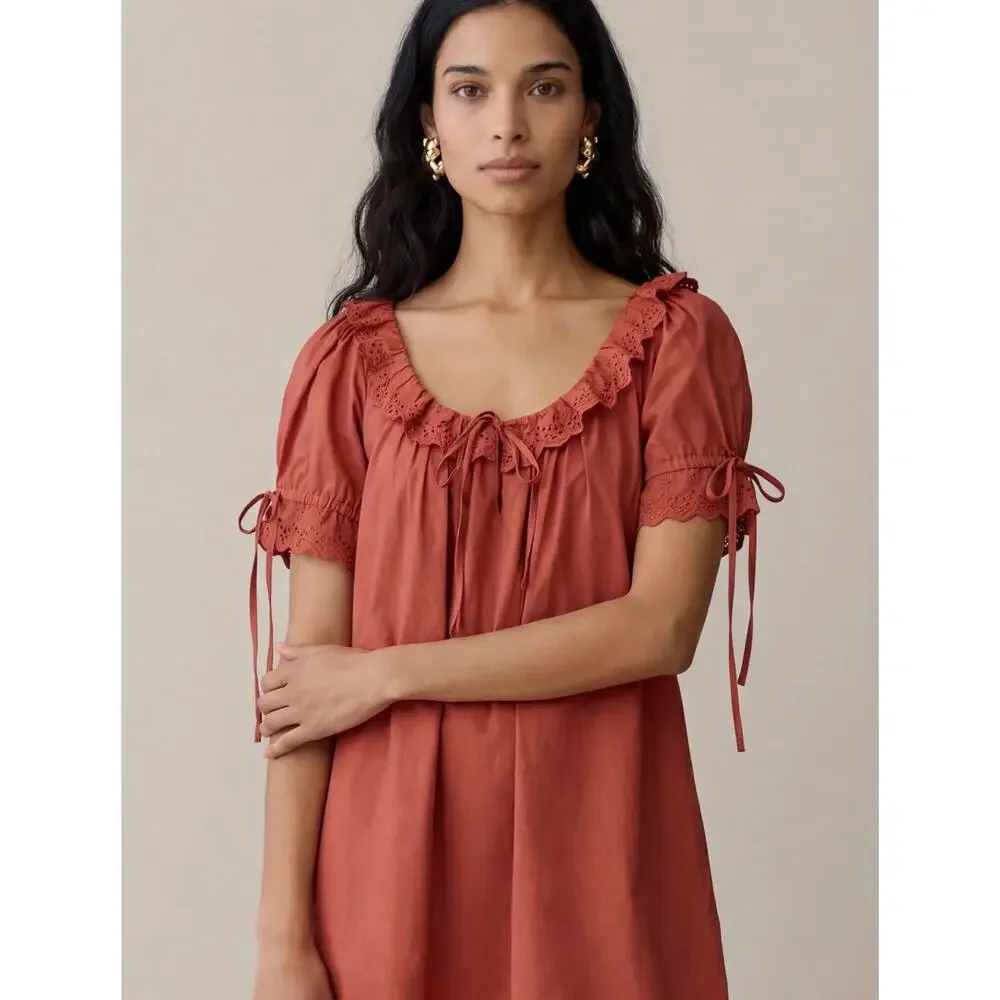 New Kourt Juliet rust dress size S 100% cotton $147